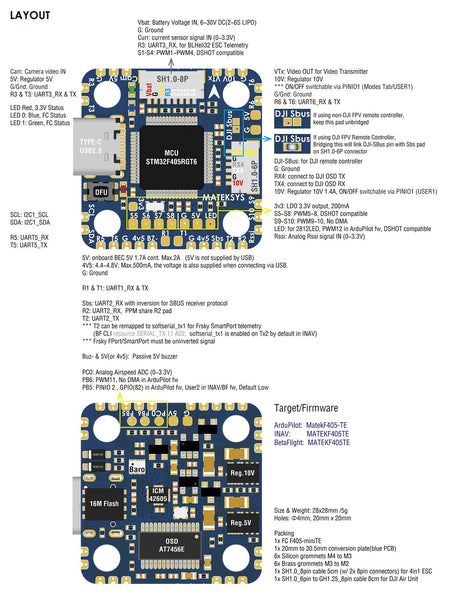 Matek F405-MiniTE BetaFlight Flight Controller