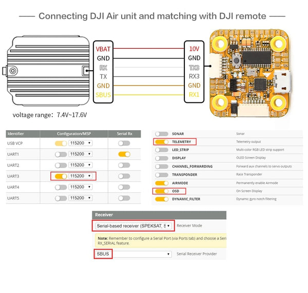 T-Motor F7 Mini Flight Controller (HD +OSD +VTX Switch)