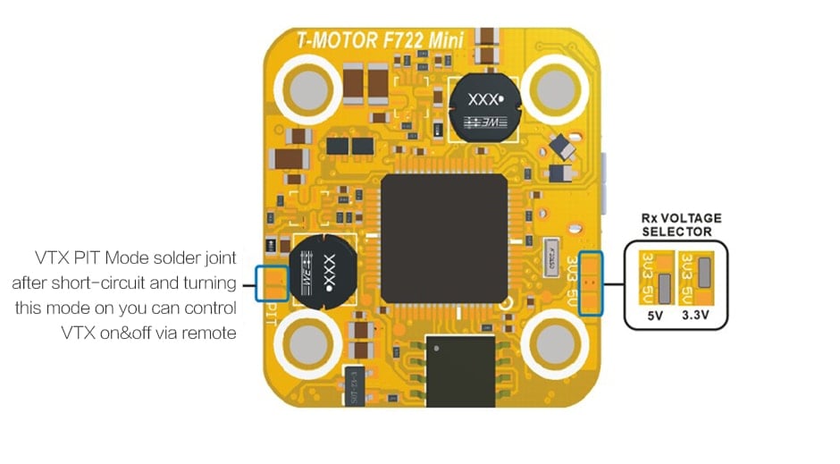 T-Motor F7 Mini Flight Controller (HD +OSD +VTX Switch)