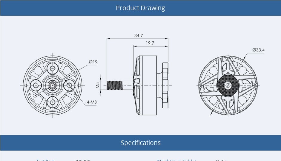 T Motor F90 2806.5 6S Long Range Motor