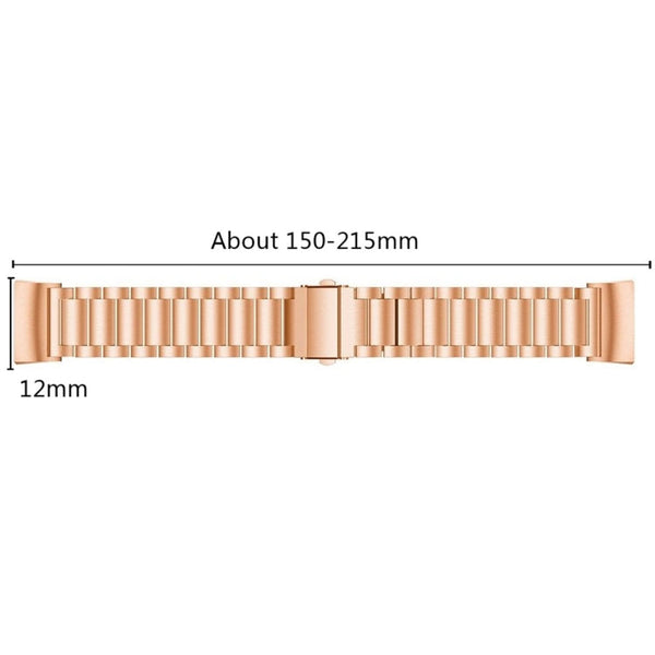 Three Beads Slingshot Buckle Solid Stainless Steel Watch Band for Fitbit Charge 4