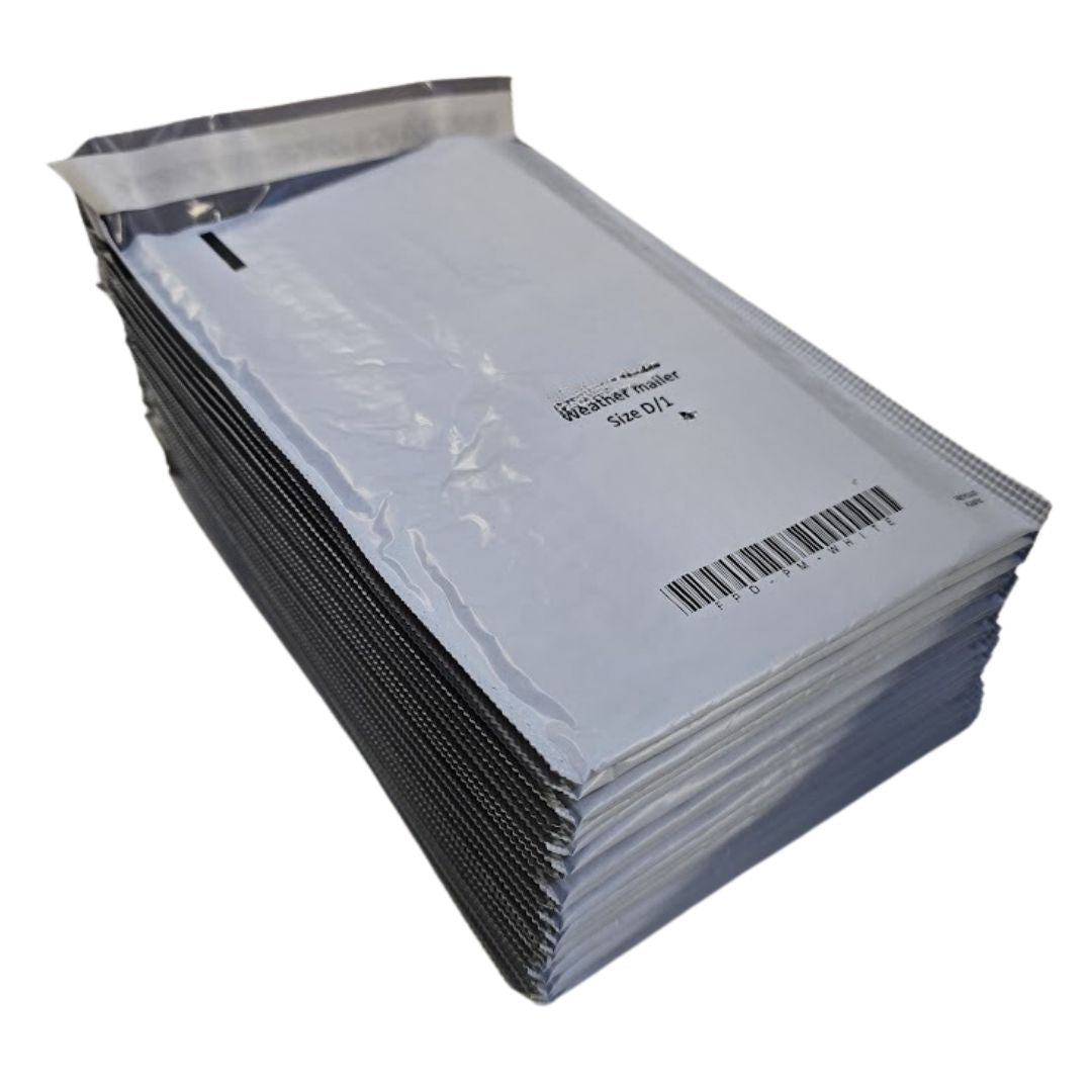 100pc Weather Mailer D/1 180x265mm Poly Bubble Padded Envelope