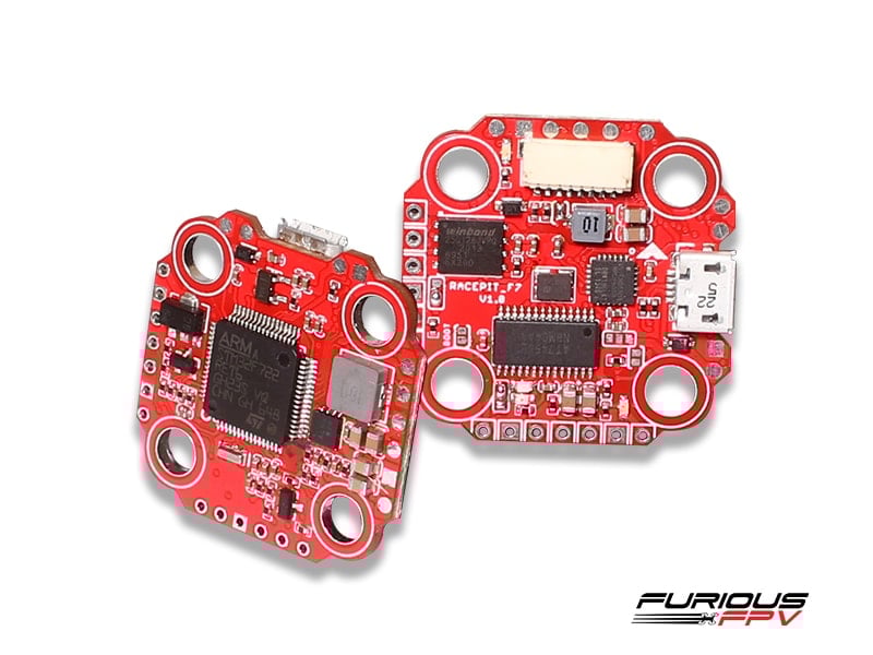 FuriousFPV RacePit Mini F7 OSD Flight Controller, Black Box (20x20)