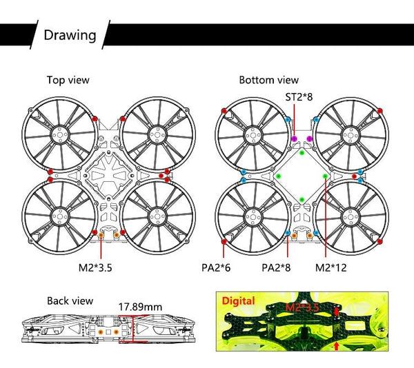 FPVracer Cine X2 FPV CineWhoop Frame
