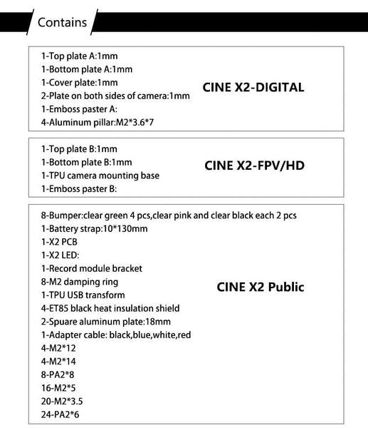 FPVracer Cine X2 FPV CineWhoop Frame