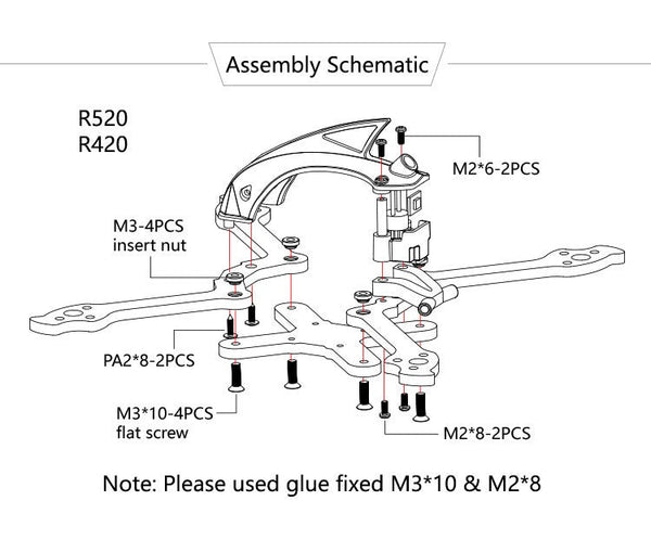 FPVracer R520 Ultralight 5" FPV Long Range Quadcopter Frame