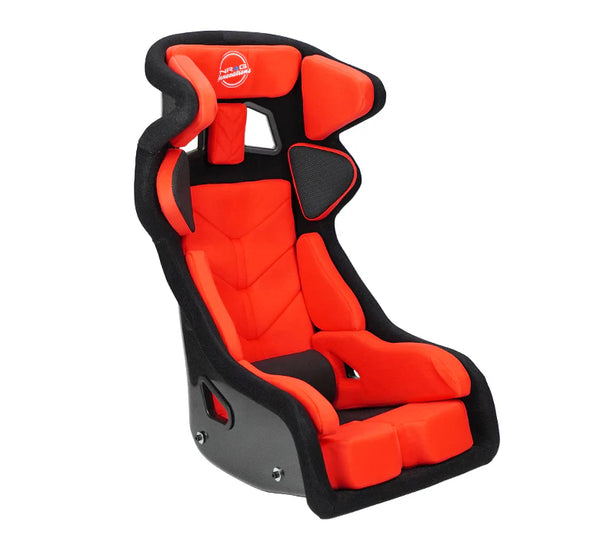 NRG Innovations PRISM FRP-RS700M-BK1 FIA Competition Full Halo Carbon Bucket Seat - Medium - Aftermarket Car Van Motorhome RV Bucket Seats - Black / Orange / Blue