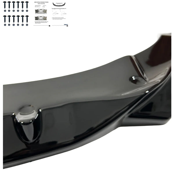 OW Front Bumper Lip Splitter TESLA Model Y 2020-2025 Gloss Black ABS Plastic Screws On