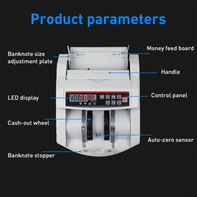 2108UV/IR 220V Multi-Currency Currency Counter, Specification: UK Plug