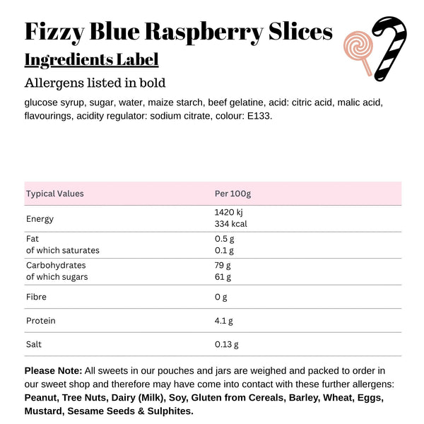 Fizzy Blue Raspberry Slices