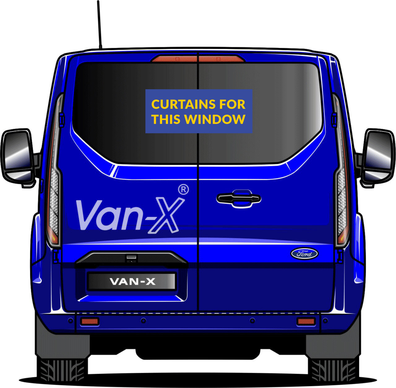 For Ford Transit Custom Premium Window Curtains - Black/Grey - CREATE YOUR OWN BUNDLE | Van-X
