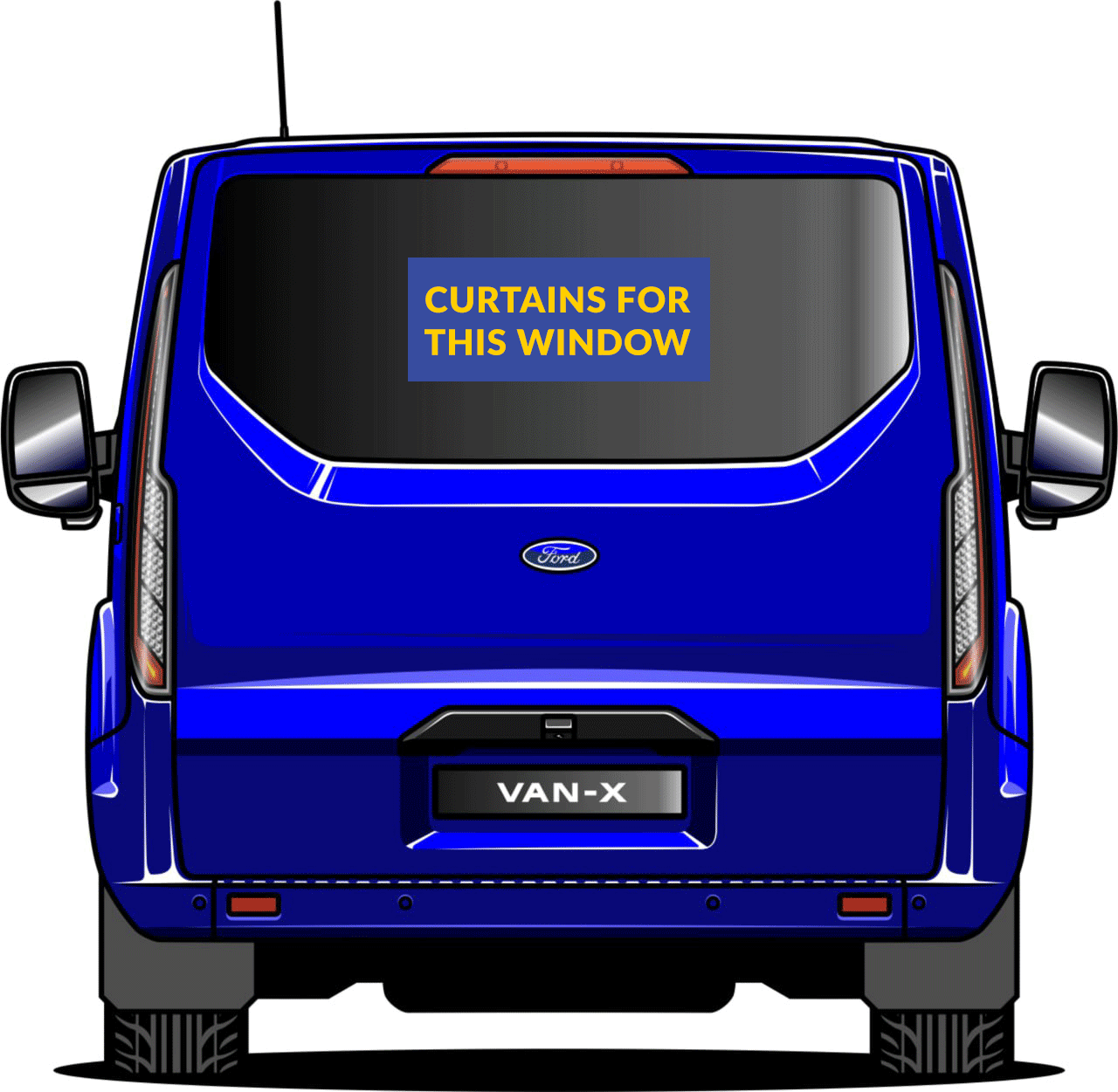 For Ford Transit Custom Premium Window Curtains - Black/Grey - CREATE YOUR OWN BUNDLE | Van-X