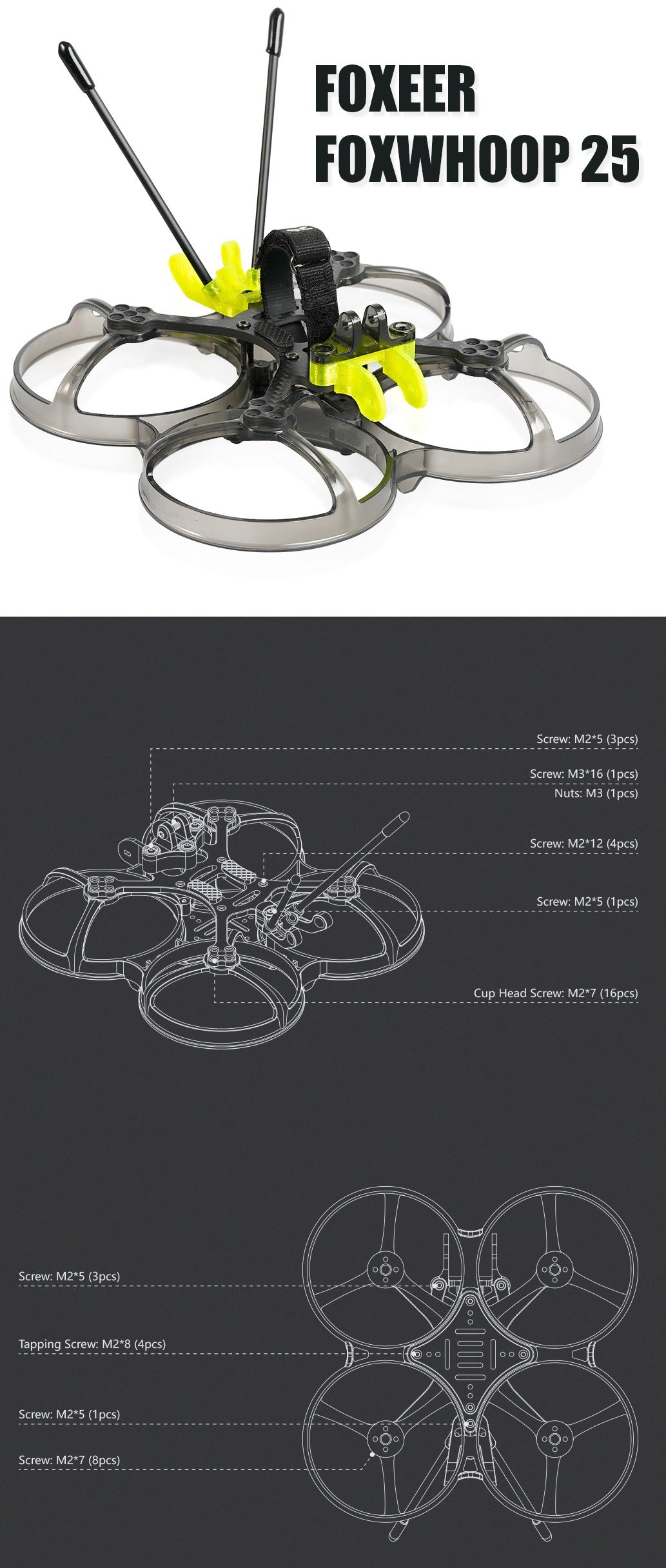 Foxeer FoxWhoop25 Cinewhoop Frame