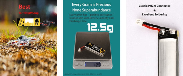 AuLine 450mAh 1S 3.8V HV 80C PH2.0 Lipo Battery (4 pack)