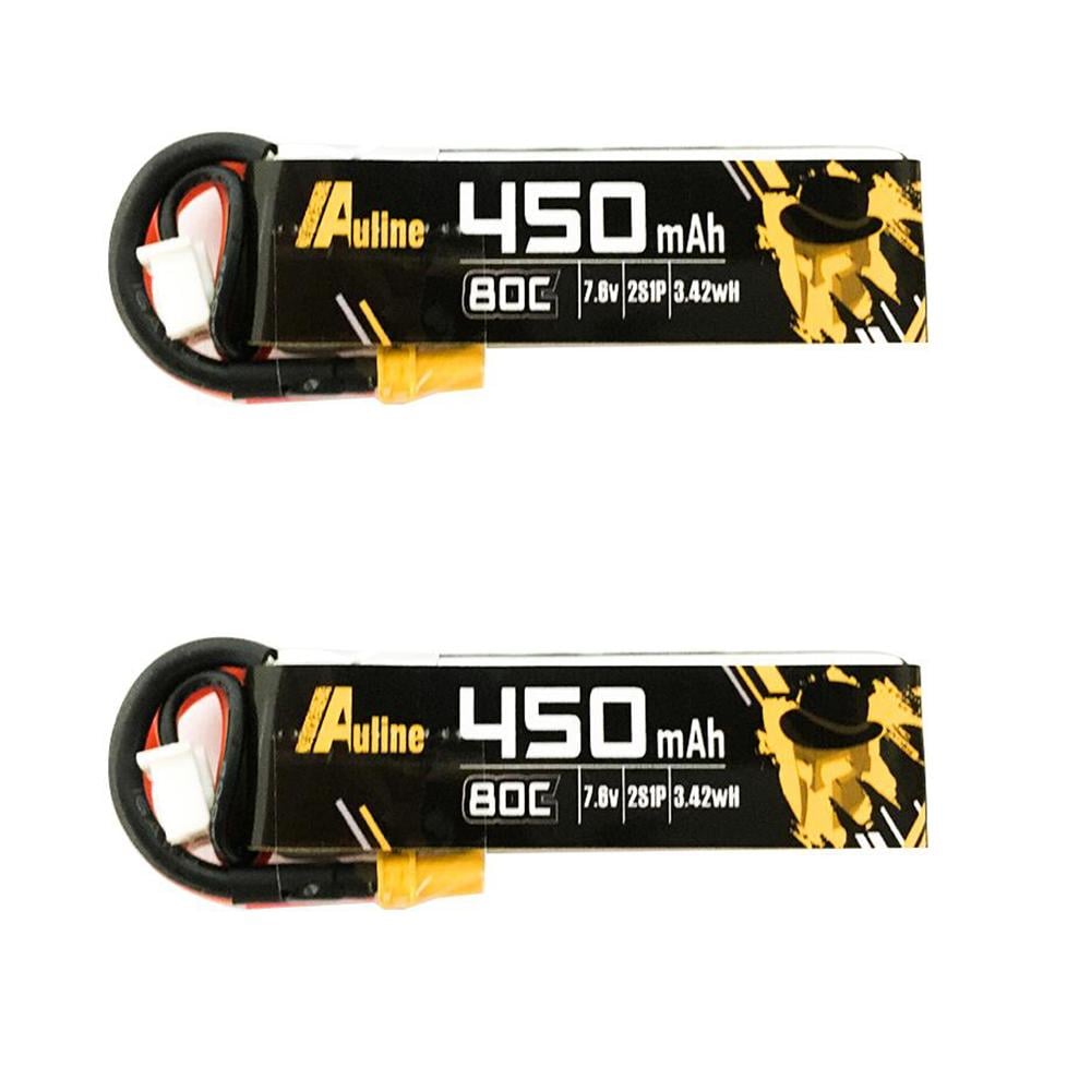 AuLine 450mAh 2S 7.6V HV 80C XT30 Lipo Battery (2 pack)