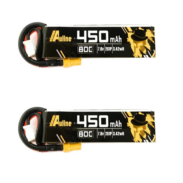 AuLine 450mAh 2S 7.6V HV 80C XT30 Lipo Battery (2 pack)