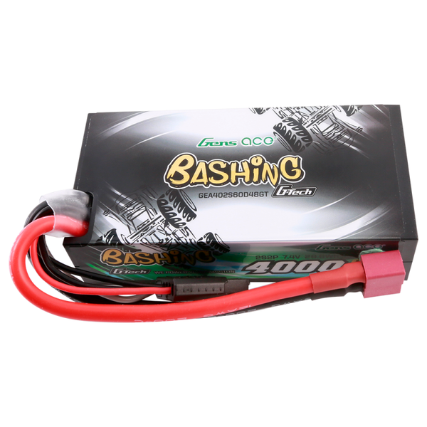 Gens Ace Bashing G-Tech 4000mAh 2S2P 7.4V 60C HardCase Lipo (T-Plug)