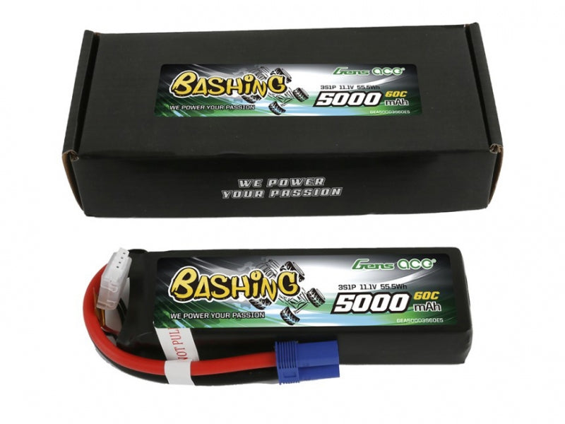 Gens Ace Bashing Series 5000mAh 11.1V 3S1P 60C Lipo Battery Pack EC5