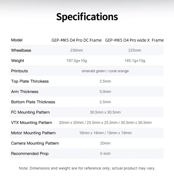 GEPRC GEP-MK5 O4 Pro DC Frame