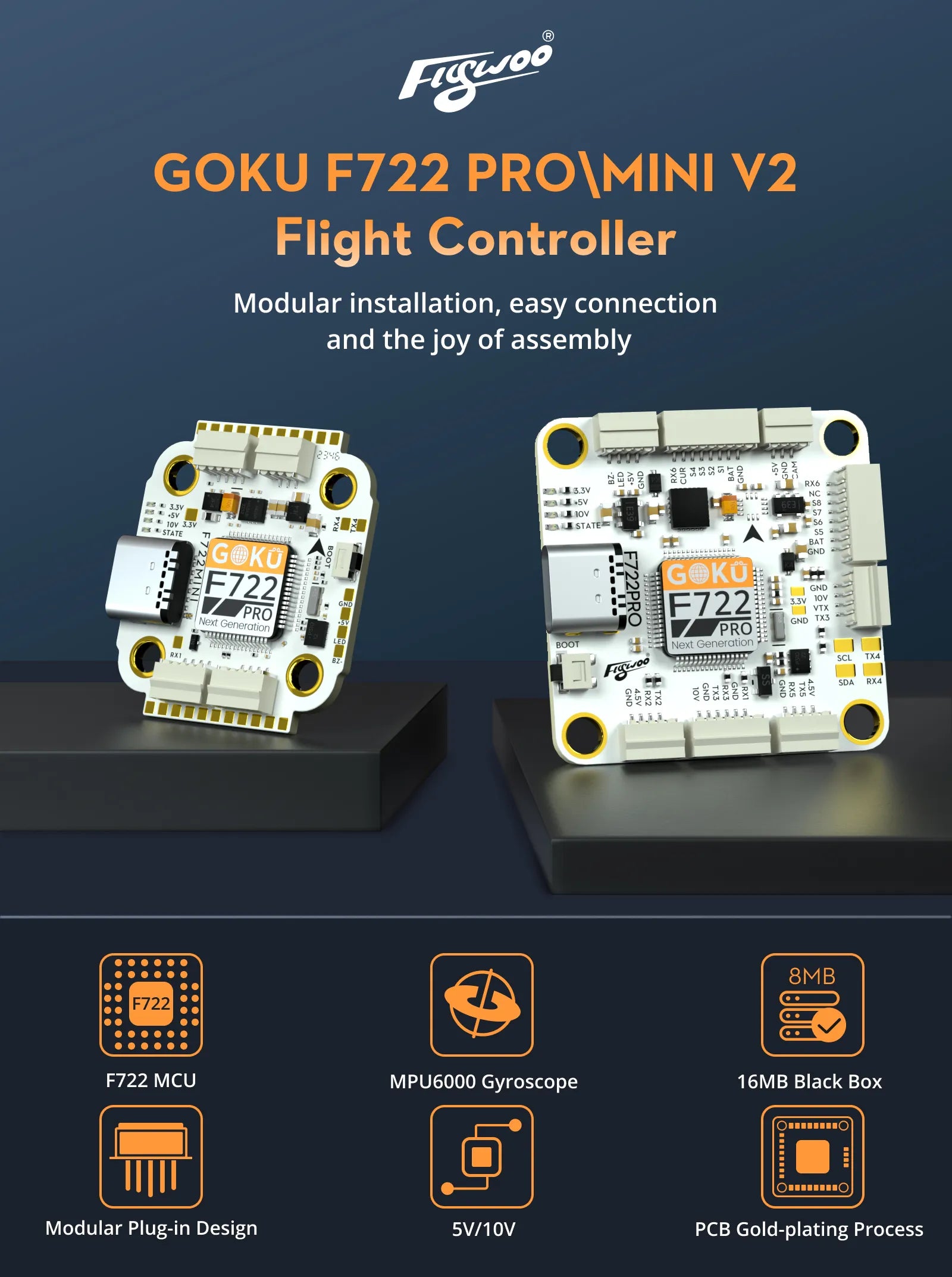 GOKU F722 PRO V2 30X30 Flight Controller (ICM42688)