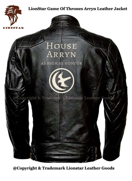 Men's Game of Thrones Sigil Leather Jacket (Sheepskin Biker Style)