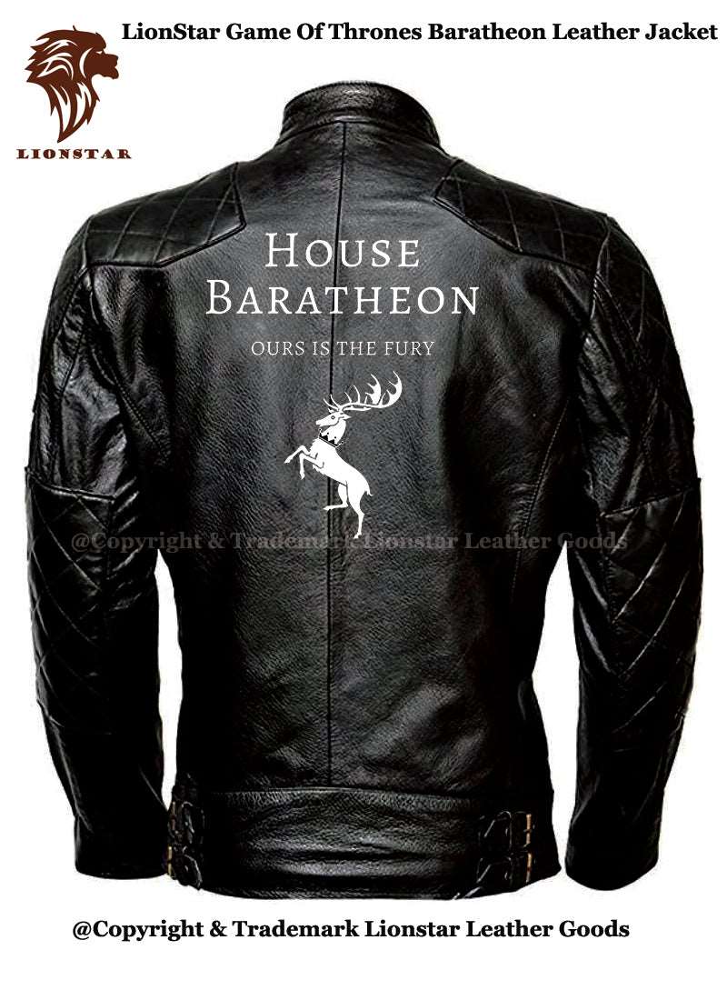 Men's Game of Thrones Sigil Leather Jacket (Sheepskin Biker Style)