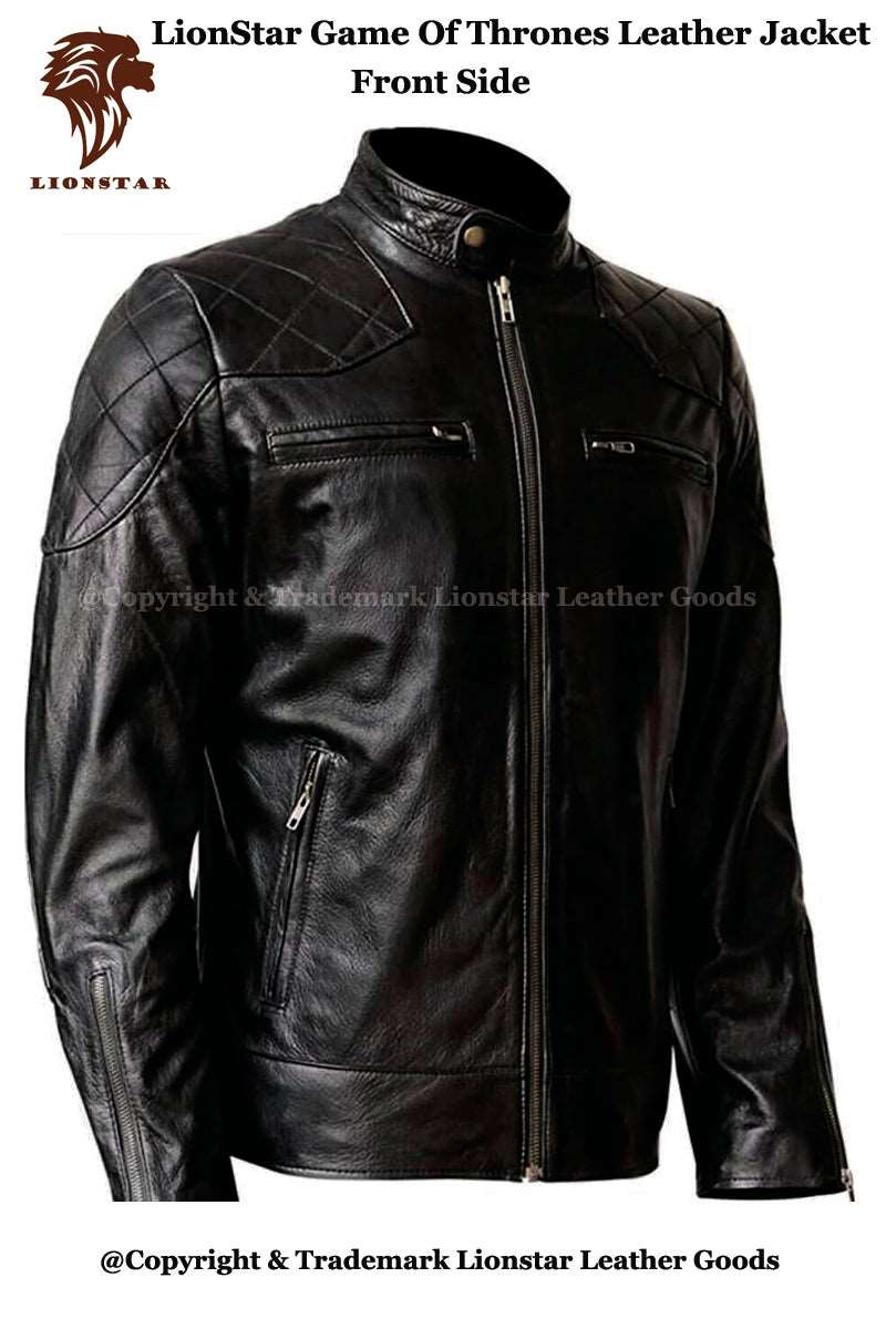 Men's Game of Thrones Sigil Leather Jacket (Sheepskin Biker Style)