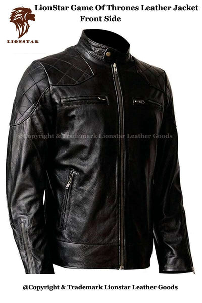 Men's Game of Thrones Sigil Leather Jacket (Sheepskin Biker Style)