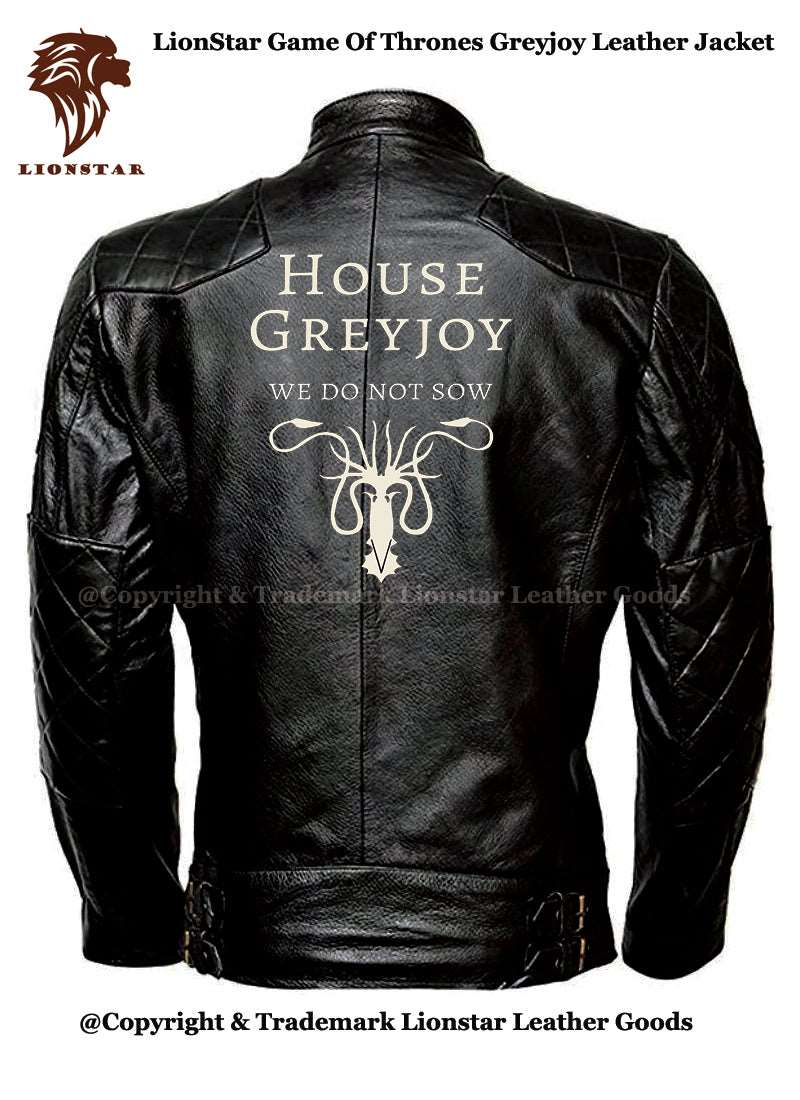 Men's Game of Thrones Sigil Leather Jacket (Sheepskin Biker Style)