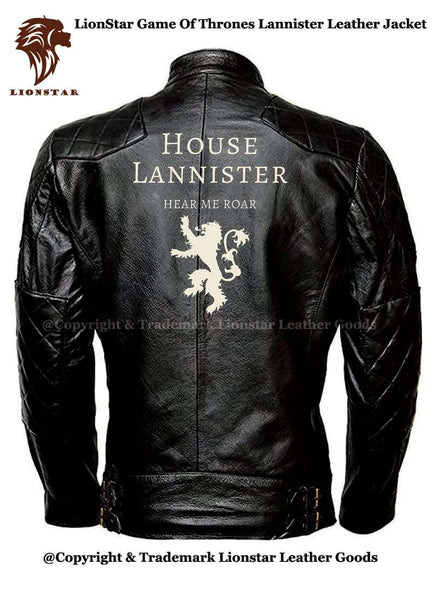 Men's Game of Thrones Sigil Leather Jacket (Sheepskin Biker Style)