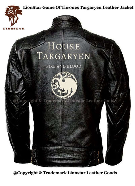 Men's Game of Thrones Sigil Leather Jacket (Sheepskin Biker Style)