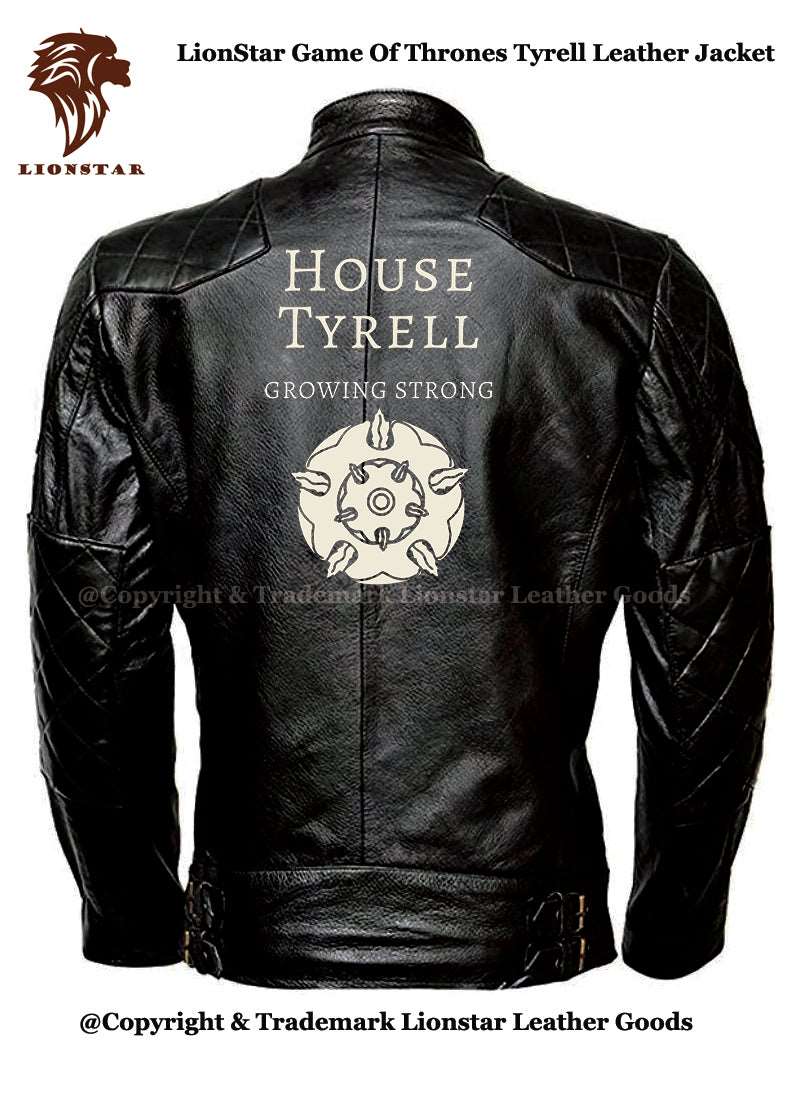 Men's Game of Thrones Sigil Leather Jacket (Sheepskin Biker Style)