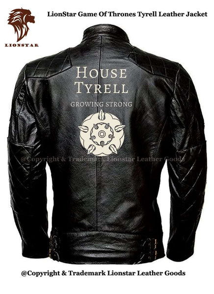 Men's Game of Thrones Sigil Leather Jacket (Sheepskin Biker Style)