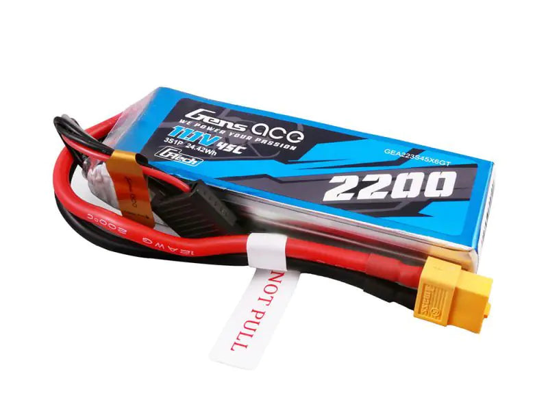 GensAce G-Tech 2200mAh 11.1V 45C 3S1P Lipo Battery Pack with XT60 Plug