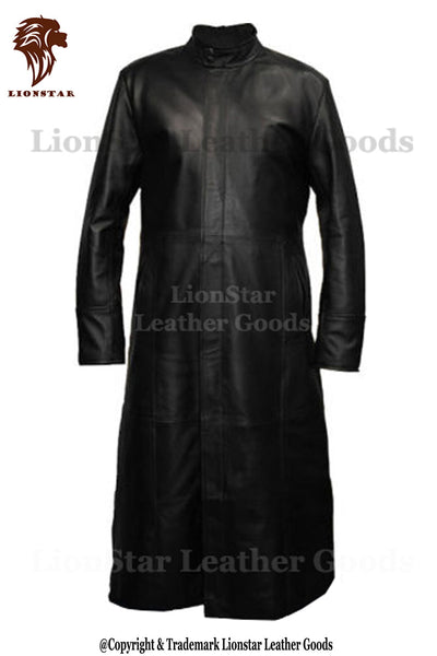 LionStar Gothic Real Leather Trench Coat