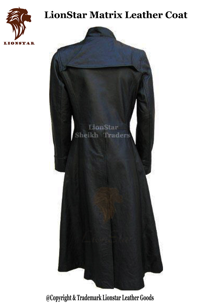 LionStar Matrix Gothic Leather Trench Matrix Coat