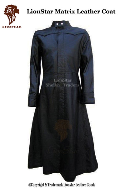 LionStar Matrix Gothic Leather Trench Matrix Coat