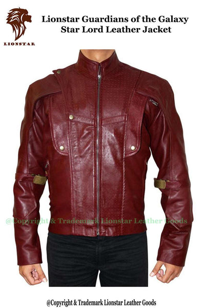 Star Lord Guardians of the Galaxy Red Sheepskin Leather Jacket for Men