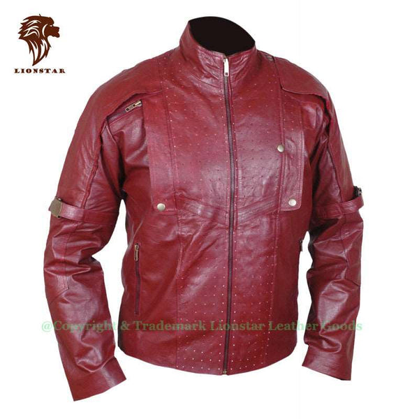 Star Lord Guardians of the Galaxy Red Sheepskin Leather Jacket for Men