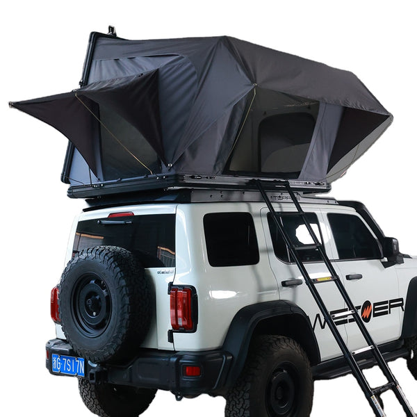 WEIER WERT-006 Aluminium Alloy Hard Shell Rooftop Tent 1-2 Person / 4 Season / 2 Bedrooms - For Car / RV / Pickup / Van / Camper / 4x4 + Ladder + 7cm Mattress + Light / 420d 3000mm
