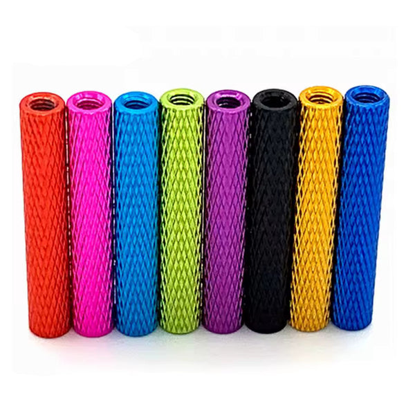 10pc M3 Knurled Standoffs Coloured Aluminium Pack