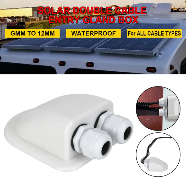 Caravan Solar Car Junction Box Cable Entry Gland Box Roof Wire Entry Cable Connector Holder Dual Hole Automotive Accessories
