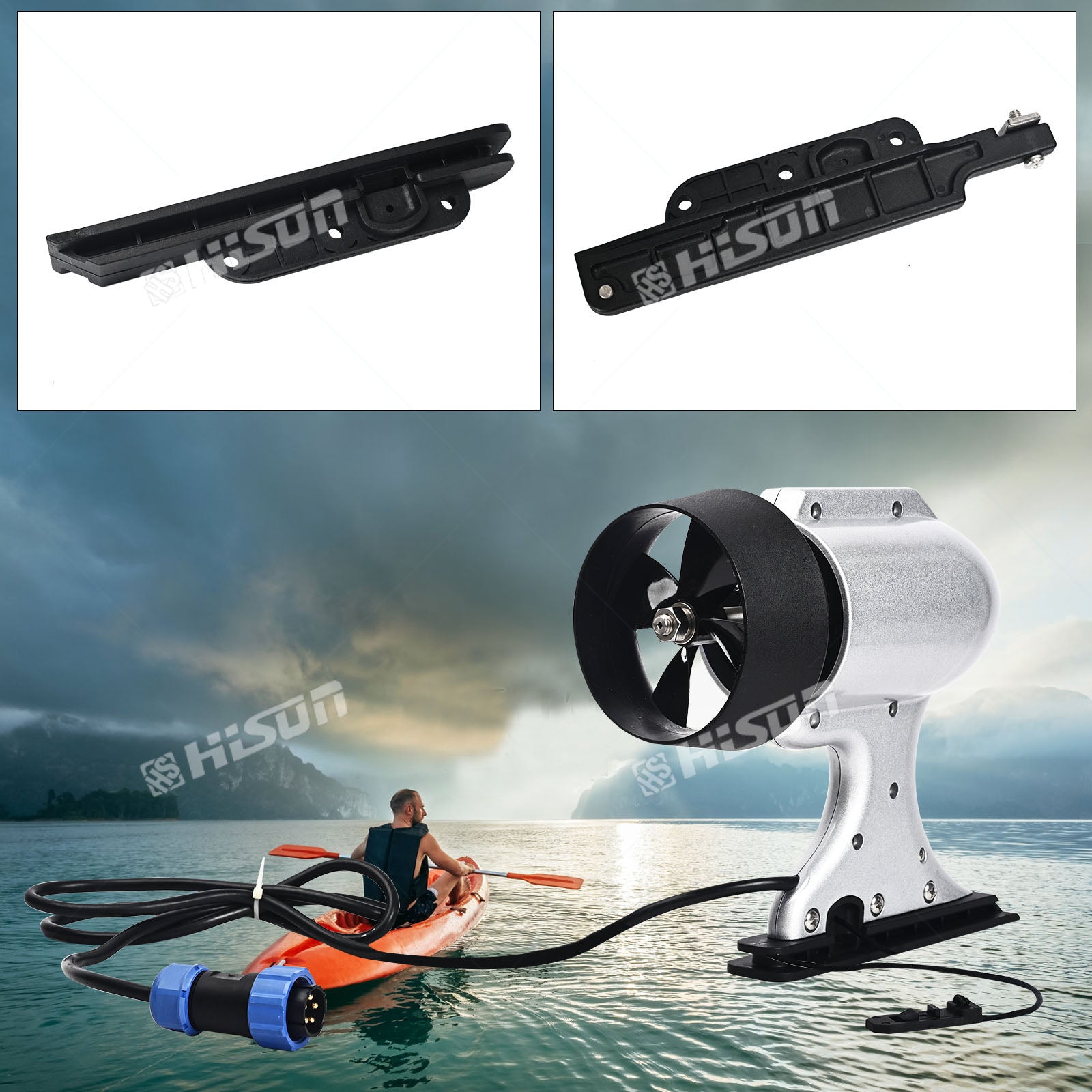 HiSUN E-Fin Thruster Brushless Motor Engine Fin - Battery Operated High efficiency BLDC electric motor 250W 5.2ah for Stand Up Paddle Board ISUP Inflatable Paddleboard Kayak Boat