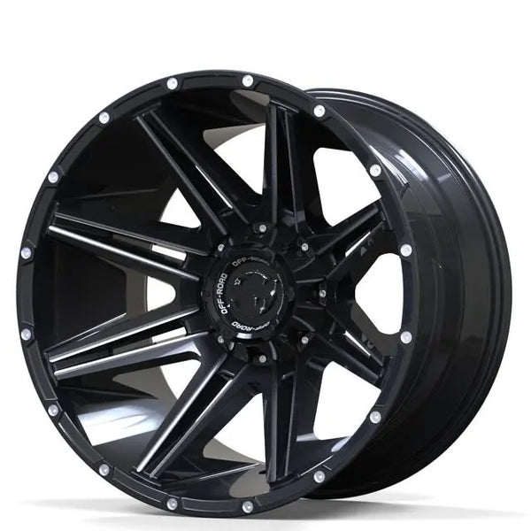 BOLUN x4 New Design concave off-road alloy wheels rims 20x12 / 5x150 / 6x139.7 for 4x4 USA Spec Matte Black