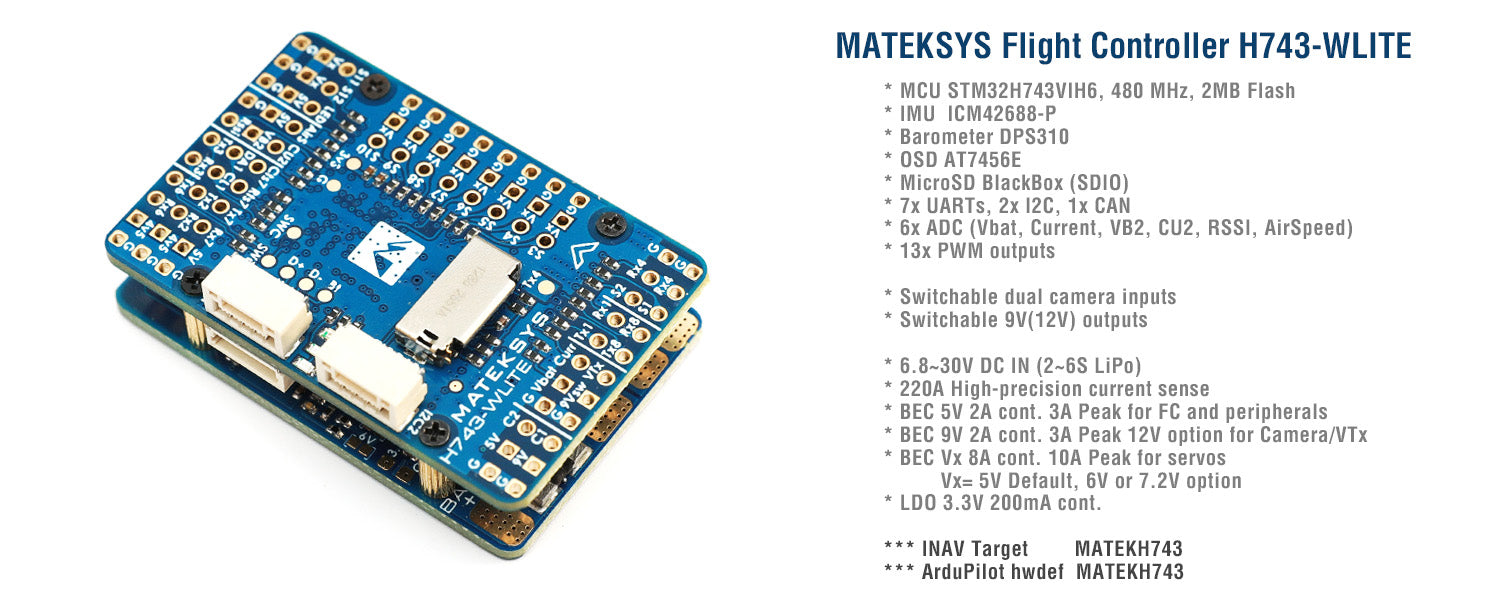 Matek H743-WLITE Wing Flight Controller