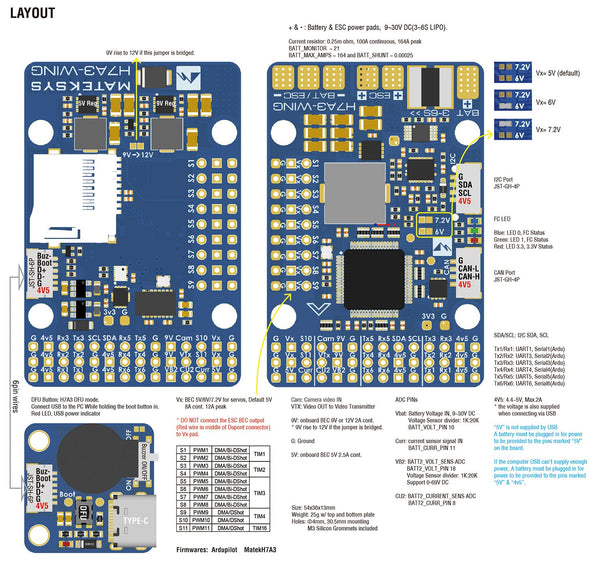 Matek Flight Controller H7A3-WING
