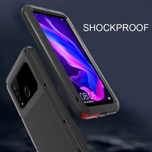 LOVE MEI Powerful Dustproof Shockproof Splashproof Metal + Silicone Combination Case for Huawei P30 Lite, Huawei P30 Lite