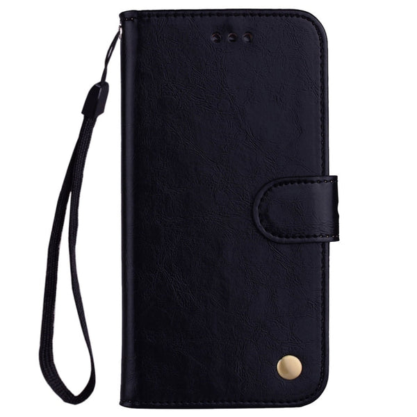 Business Style Oil Wax Texture Horizontal Flip Leather Case for Huawei Honor 7A (with fingerprint hole), with Holder & Card Slots & Wallet