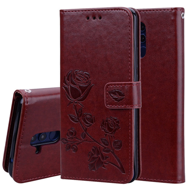 Rose Embossed Horizontal Flip PU Leather Case for Huawei Mate 20 Lite, with Holder & Card Slots & Wallet
