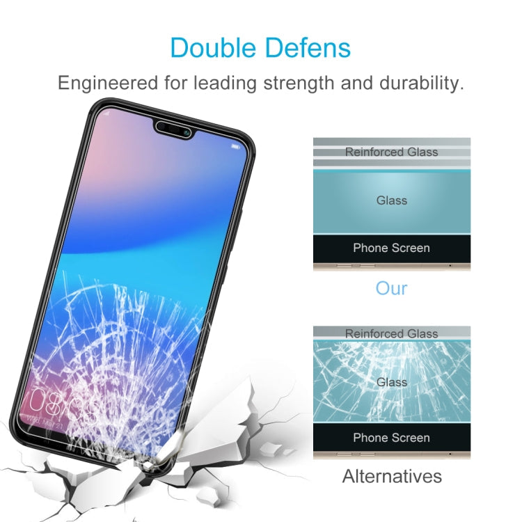 100 PCS for Huawei P20 Lite 0.26mm 9H Surface Hardness 2.5D Explosion-proof Tempered Glass Screen Film